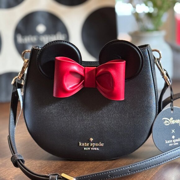 Kate Spade Black Crossbody Bag with Red Bow - Picture 8 of 8